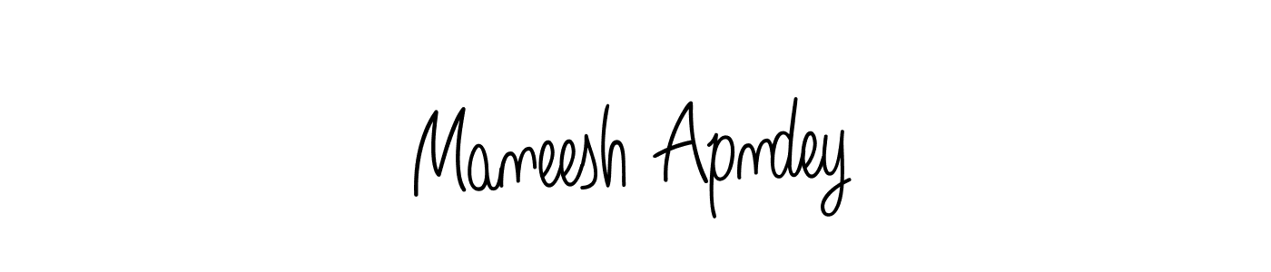 Create a beautiful signature design for name Maneesh Apndey. With this signature (Angelique-Rose-font-FFP) fonts, you can make a handwritten signature for free. Maneesh Apndey signature style 5 images and pictures png