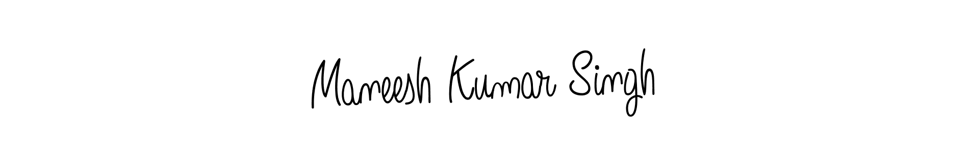 How to make Maneesh Kumar Singh name signature. Use Angelique-Rose-font-FFP style for creating short signs online. This is the latest handwritten sign. Maneesh Kumar Singh signature style 5 images and pictures png