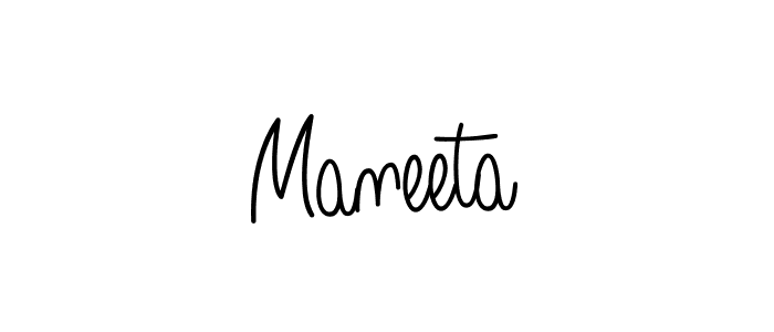 Use a signature maker to create a handwritten signature online. With this signature software, you can design (Angelique-Rose-font-FFP) your own signature for name Maneeta. Maneeta signature style 5 images and pictures png