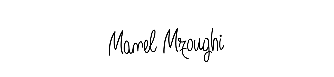 Design your own signature with our free online signature maker. With this signature software, you can create a handwritten (Angelique-Rose-font-FFP) signature for name Manel Mzoughi. Manel Mzoughi signature style 5 images and pictures png