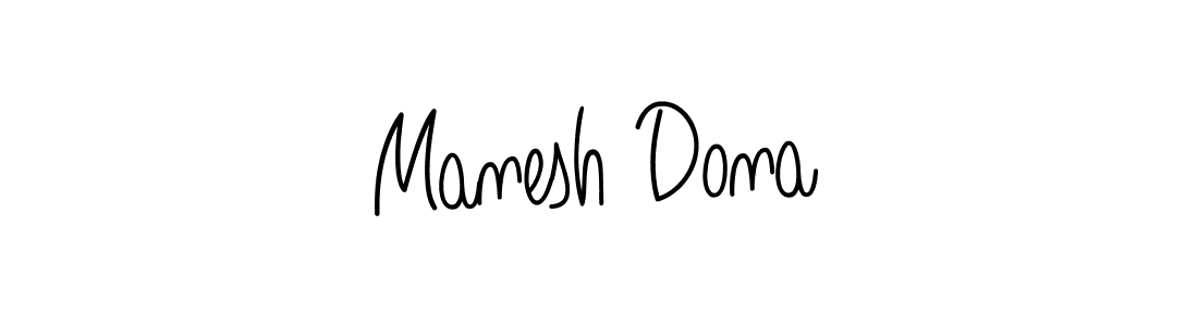 You should practise on your own different ways (Angelique-Rose-font-FFP) to write your name (Manesh Dona) in signature. don't let someone else do it for you. Manesh Dona signature style 5 images and pictures png