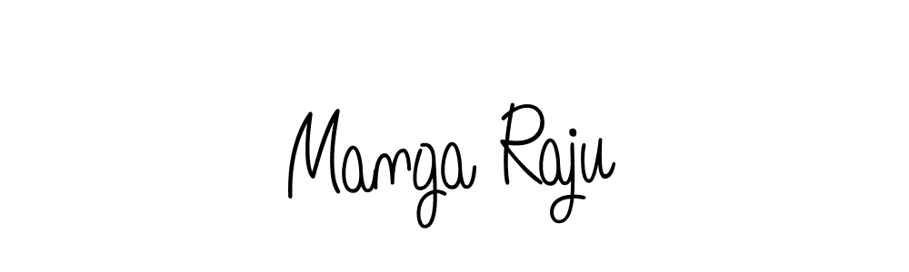 Make a beautiful signature design for name Manga Raju. With this signature (Angelique-Rose-font-FFP) style, you can create a handwritten signature for free. Manga Raju signature style 5 images and pictures png