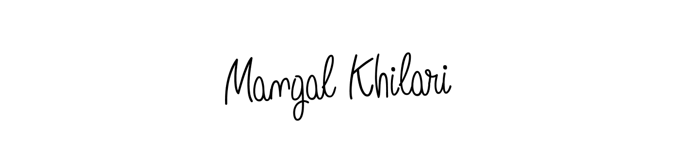 The best way (Angelique-Rose-font-FFP) to make a short signature is to pick only two or three words in your name. The name Mangal Khilari include a total of six letters. For converting this name. Mangal Khilari signature style 5 images and pictures png