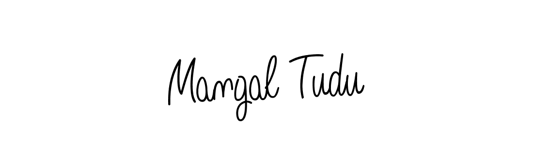 You should practise on your own different ways (Angelique-Rose-font-FFP) to write your name (Mangal Tudu) in signature. don't let someone else do it for you. Mangal Tudu signature style 5 images and pictures png