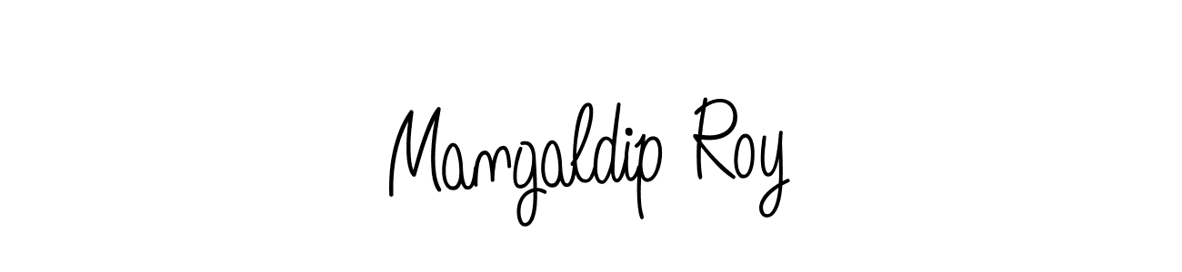 Mangaldip Roy stylish signature style. Best Handwritten Sign (Angelique-Rose-font-FFP) for my name. Handwritten Signature Collection Ideas for my name Mangaldip Roy. Mangaldip Roy signature style 5 images and pictures png