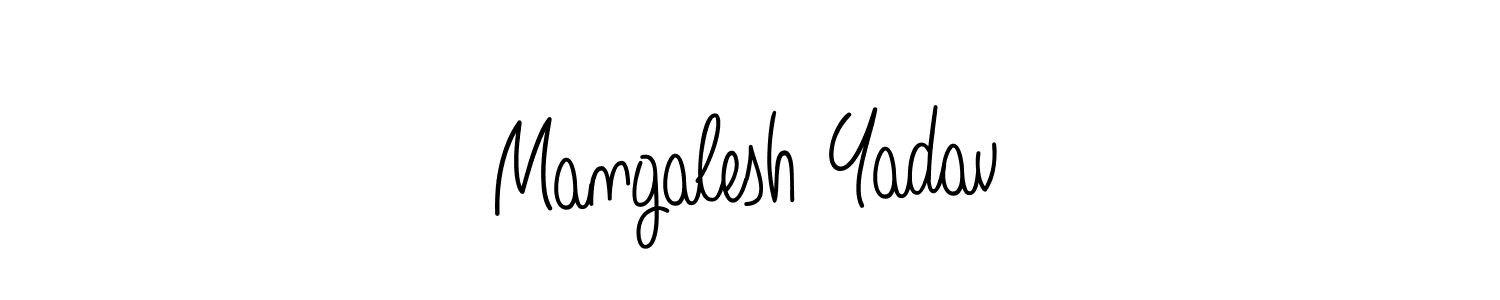 Make a beautiful signature design for name Mangalesh Yadav. With this signature (Angelique-Rose-font-FFP) style, you can create a handwritten signature for free. Mangalesh Yadav signature style 5 images and pictures png