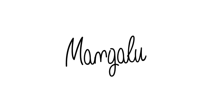 Design your own signature with our free online signature maker. With this signature software, you can create a handwritten (Angelique-Rose-font-FFP) signature for name Mangalu. Mangalu signature style 5 images and pictures png