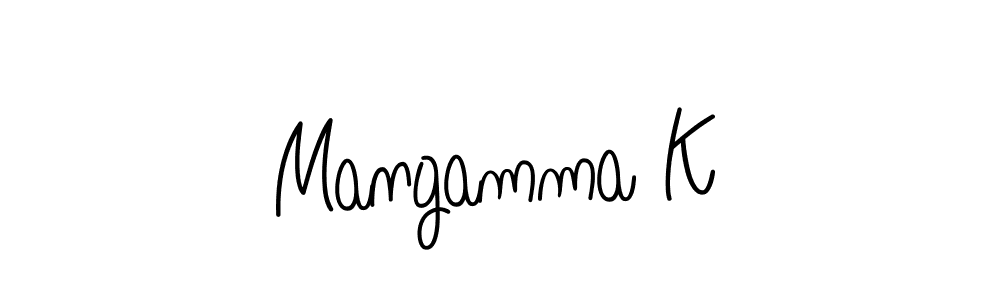 You should practise on your own different ways (Angelique-Rose-font-FFP) to write your name (Mangamma K) in signature. don't let someone else do it for you. Mangamma K signature style 5 images and pictures png