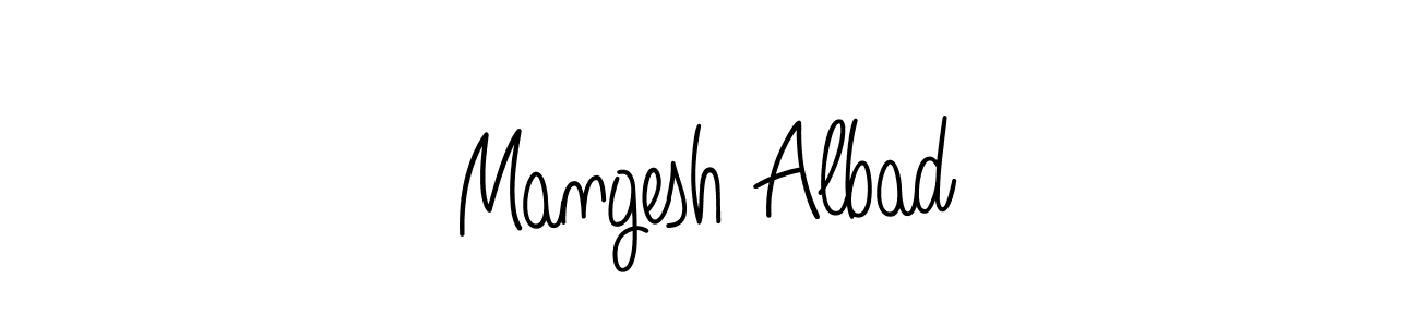 Mangesh Albad stylish signature style. Best Handwritten Sign (Angelique-Rose-font-FFP) for my name. Handwritten Signature Collection Ideas for my name Mangesh Albad. Mangesh Albad signature style 5 images and pictures png