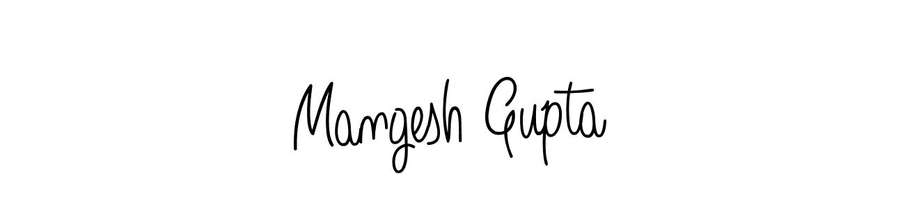 The best way (Angelique-Rose-font-FFP) to make a short signature is to pick only two or three words in your name. The name Mangesh Gupta include a total of six letters. For converting this name. Mangesh Gupta signature style 5 images and pictures png