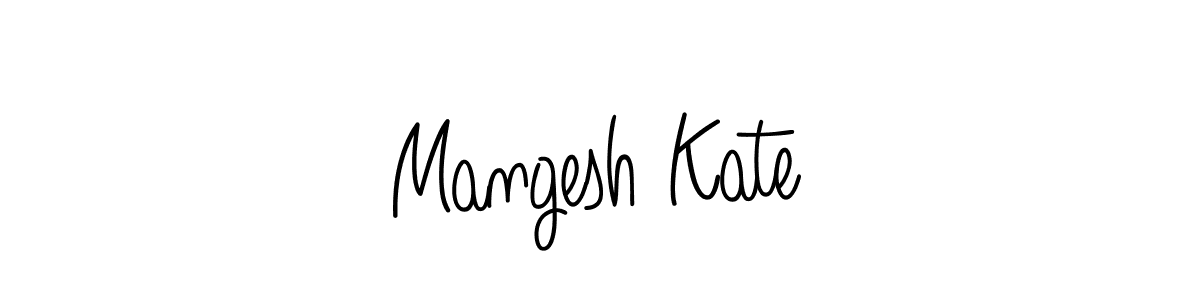 The best way (Angelique-Rose-font-FFP) to make a short signature is to pick only two or three words in your name. The name Mangesh Kate include a total of six letters. For converting this name. Mangesh Kate signature style 5 images and pictures png