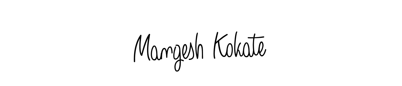 if you are searching for the best signature style for your name Mangesh Kokate. so please give up your signature search. here we have designed multiple signature styles  using Angelique-Rose-font-FFP. Mangesh Kokate signature style 5 images and pictures png