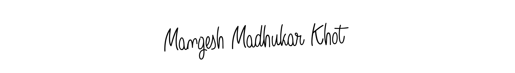You should practise on your own different ways (Angelique-Rose-font-FFP) to write your name (Mangesh Madhukar Khot) in signature. don't let someone else do it for you. Mangesh Madhukar Khot signature style 5 images and pictures png