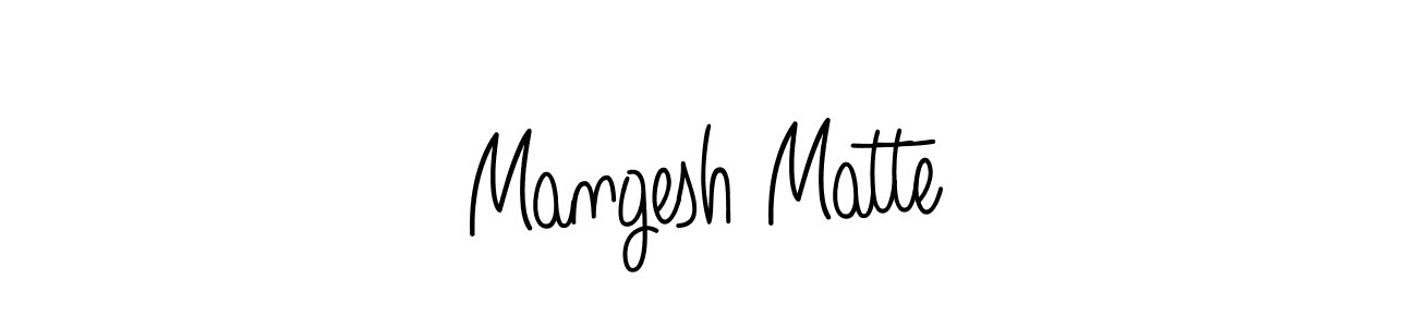 Mangesh Matte stylish signature style. Best Handwritten Sign (Angelique-Rose-font-FFP) for my name. Handwritten Signature Collection Ideas for my name Mangesh Matte. Mangesh Matte signature style 5 images and pictures png