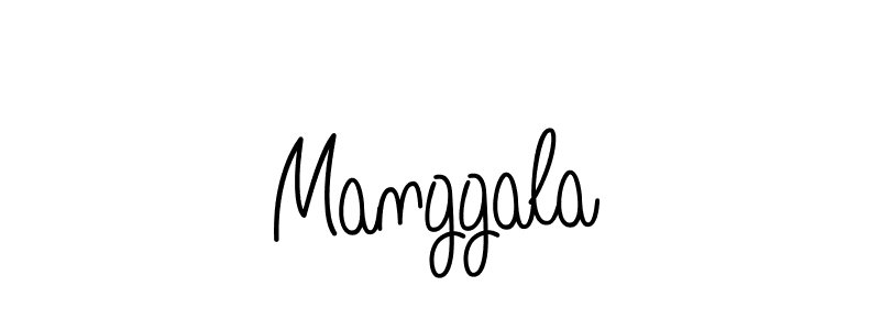 Make a beautiful signature design for name Manggala. With this signature (Angelique-Rose-font-FFP) style, you can create a handwritten signature for free. Manggala signature style 5 images and pictures png