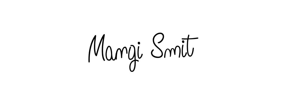 You should practise on your own different ways (Angelique-Rose-font-FFP) to write your name (Mangi Smit) in signature. don't let someone else do it for you. Mangi Smit signature style 5 images and pictures png