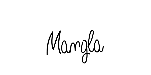 Use a signature maker to create a handwritten signature online. With this signature software, you can design (Angelique-Rose-font-FFP) your own signature for name Mangla. Mangla signature style 5 images and pictures png