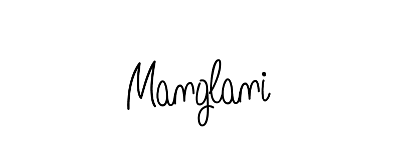 Design your own signature with our free online signature maker. With this signature software, you can create a handwritten (Angelique-Rose-font-FFP) signature for name Manglani. Manglani signature style 5 images and pictures png