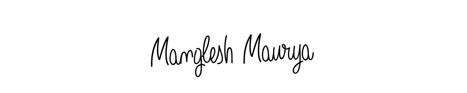 Create a beautiful signature design for name Manglesh Maurya. With this signature (Angelique-Rose-font-FFP) fonts, you can make a handwritten signature for free. Manglesh Maurya signature style 5 images and pictures png