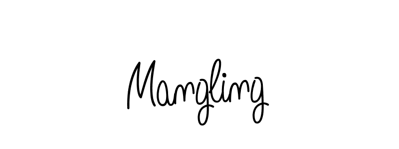 Make a beautiful signature design for name Mangling. With this signature (Angelique-Rose-font-FFP) style, you can create a handwritten signature for free. Mangling signature style 5 images and pictures png