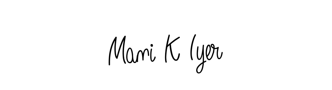 How to make Mani K Iyer name signature. Use Angelique-Rose-font-FFP style for creating short signs online. This is the latest handwritten sign. Mani K Iyer signature style 5 images and pictures png