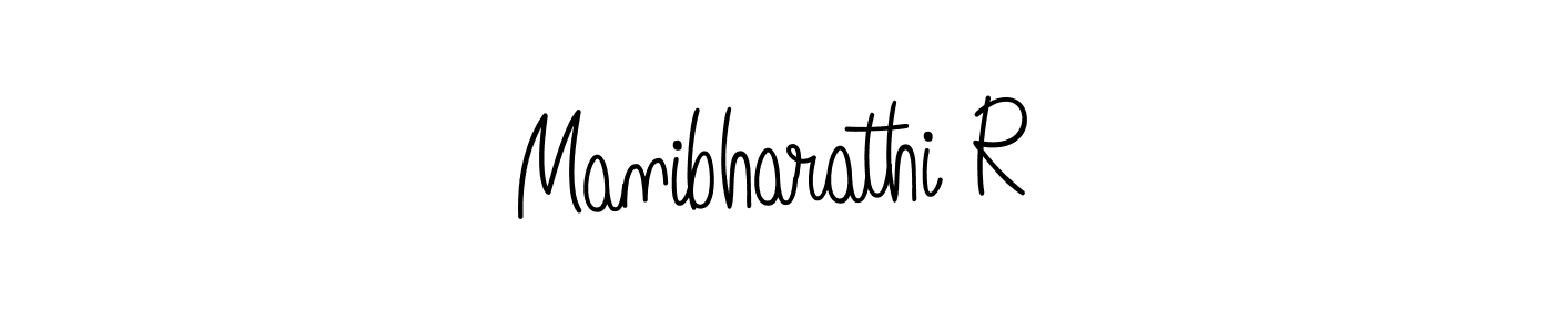 Use a signature maker to create a handwritten signature online. With this signature software, you can design (Angelique-Rose-font-FFP) your own signature for name Manibharathi R. Manibharathi R signature style 5 images and pictures png