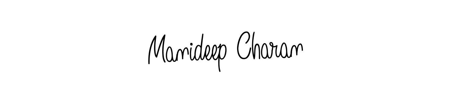 The best way (Angelique-Rose-font-FFP) to make a short signature is to pick only two or three words in your name. The name Manideep Charan include a total of six letters. For converting this name. Manideep Charan signature style 5 images and pictures png