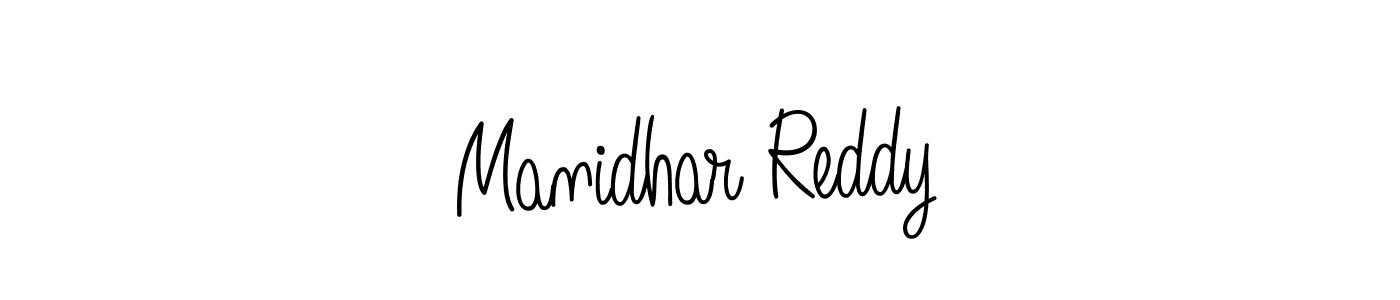 Use a signature maker to create a handwritten signature online. With this signature software, you can design (Angelique-Rose-font-FFP) your own signature for name Manidhar Reddy. Manidhar Reddy signature style 5 images and pictures png