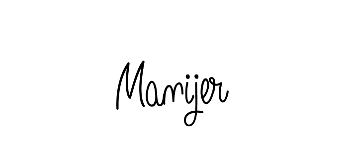 Design your own signature with our free online signature maker. With this signature software, you can create a handwritten (Angelique-Rose-font-FFP) signature for name Manijer. Manijer signature style 5 images and pictures png