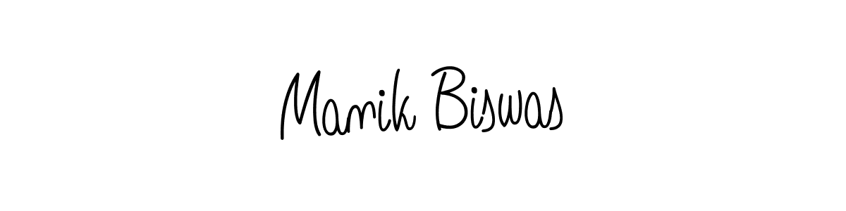 You should practise on your own different ways (Angelique-Rose-font-FFP) to write your name (Manik Biswas) in signature. don't let someone else do it for you. Manik Biswas signature style 5 images and pictures png