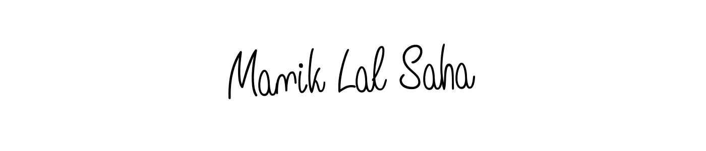 How to make Manik Lal Saha name signature. Use Angelique-Rose-font-FFP style for creating short signs online. This is the latest handwritten sign. Manik Lal Saha signature style 5 images and pictures png