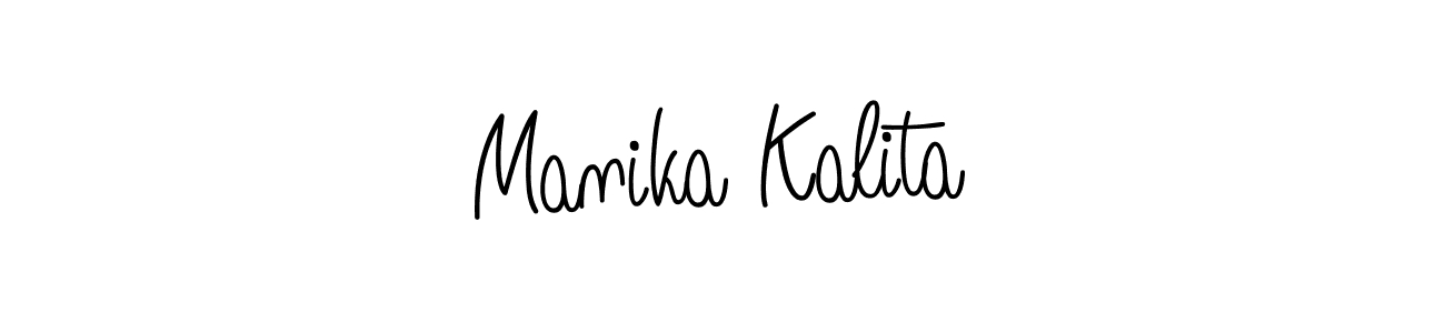 Design your own signature with our free online signature maker. With this signature software, you can create a handwritten (Angelique-Rose-font-FFP) signature for name Manika Kalita. Manika Kalita signature style 5 images and pictures png