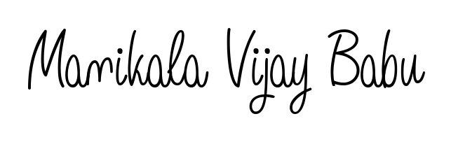 Try this chic Manikala Vijay Babu handwritten sign style. Using Angelique-Rose-font-FFP font elements, it gives your name a sleek, memorable identity. Manikala Vijay Babu signature style 5 images and pictures png