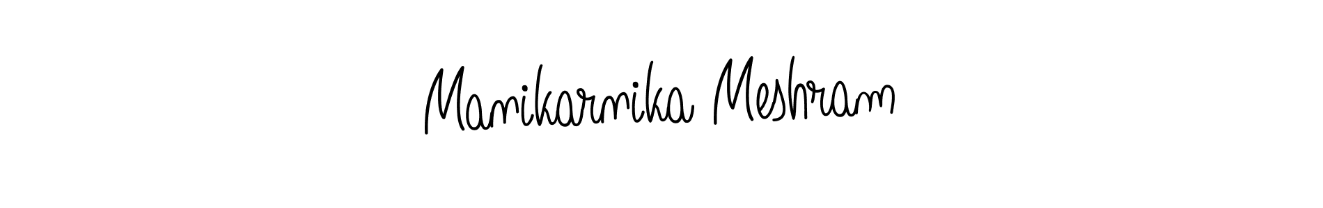 Make a beautiful signature design for name Manikarnika Meshram. With this signature (Angelique-Rose-font-FFP) style, you can create a handwritten signature for free. Manikarnika Meshram signature style 5 images and pictures png