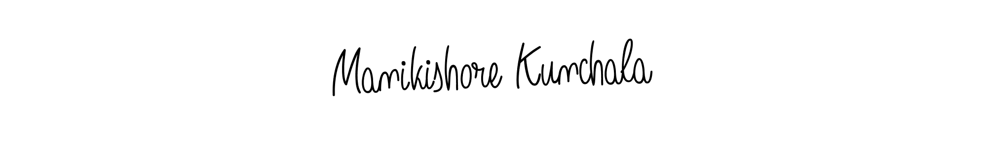 Create a beautiful signature design for name Manikishore Kunchala. With this signature (Angelique-Rose-font-FFP) fonts, you can make a handwritten signature for free. Manikishore Kunchala signature style 5 images and pictures png