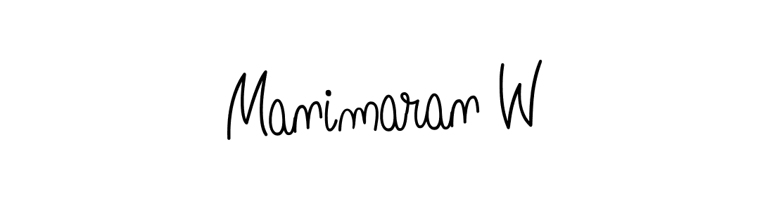 How to make Manimaran W signature? Angelique-Rose-font-FFP is a professional autograph style. Create handwritten signature for Manimaran W name. Manimaran W signature style 5 images and pictures png