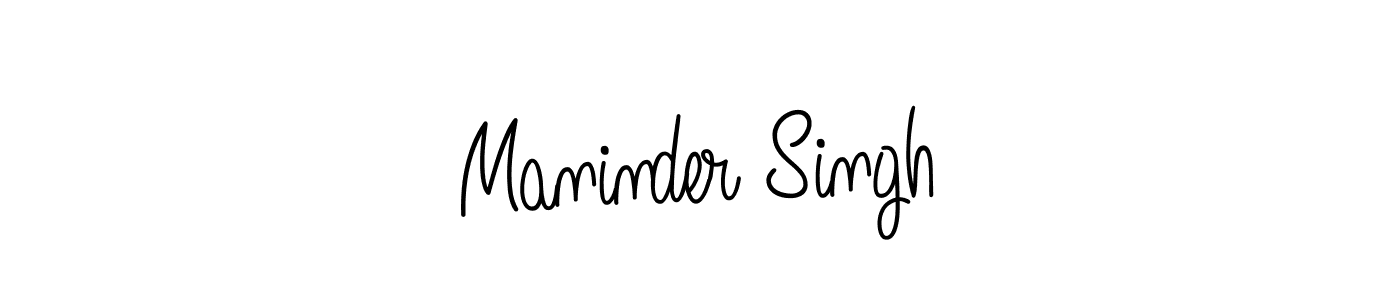 Use a signature maker to create a handwritten signature online. With this signature software, you can design (Angelique-Rose-font-FFP) your own signature for name Maninder Singh. Maninder Singh signature style 5 images and pictures png