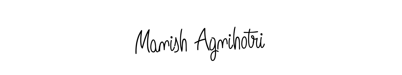 How to make Manish Agnihotri name signature. Use Angelique-Rose-font-FFP style for creating short signs online. This is the latest handwritten sign. Manish Agnihotri signature style 5 images and pictures png