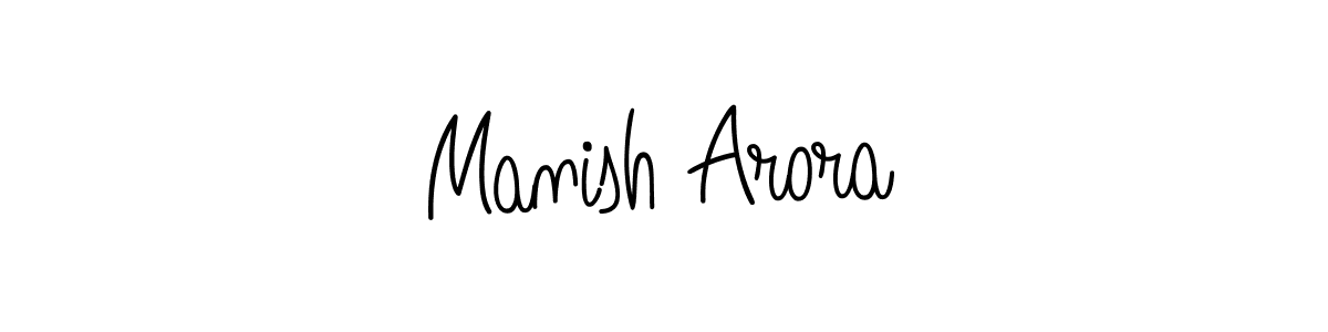 You should practise on your own different ways (Angelique-Rose-font-FFP) to write your name (Manish Arora) in signature. don't let someone else do it for you. Manish Arora signature style 5 images and pictures png