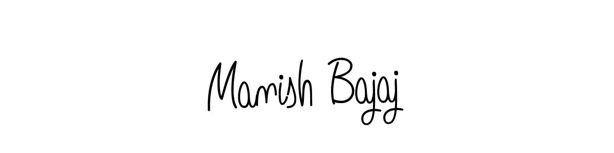 How to make Manish Bajaj name signature. Use Angelique-Rose-font-FFP style for creating short signs online. This is the latest handwritten sign. Manish Bajaj signature style 5 images and pictures png