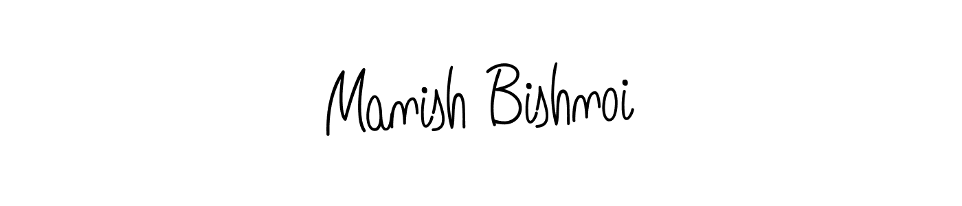 You should practise on your own different ways (Angelique-Rose-font-FFP) to write your name (Manish Bishnoi) in signature. don't let someone else do it for you. Manish Bishnoi signature style 5 images and pictures png