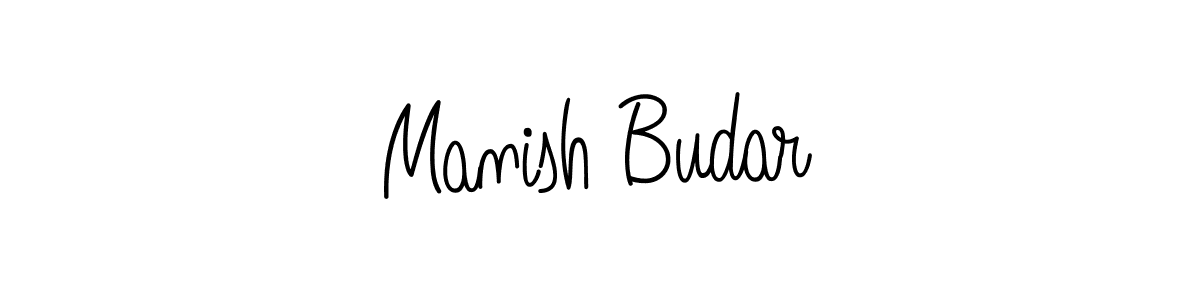 Manish Budar stylish signature style. Best Handwritten Sign (Angelique-Rose-font-FFP) for my name. Handwritten Signature Collection Ideas for my name Manish Budar. Manish Budar signature style 5 images and pictures png