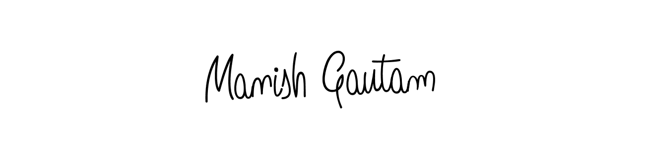 Use a signature maker to create a handwritten signature online. With this signature software, you can design (Angelique-Rose-font-FFP) your own signature for name Manish Gautam. Manish Gautam signature style 5 images and pictures png