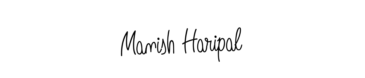 Use a signature maker to create a handwritten signature online. With this signature software, you can design (Angelique-Rose-font-FFP) your own signature for name Manish Haripal. Manish Haripal signature style 5 images and pictures png