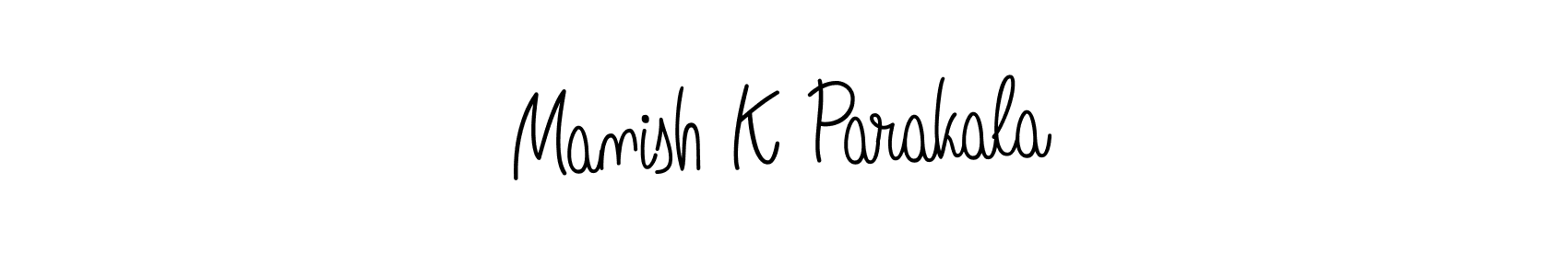 How to make Manish K Parakala name signature. Use Angelique-Rose-font-FFP style for creating short signs online. This is the latest handwritten sign. Manish K Parakala signature style 5 images and pictures png