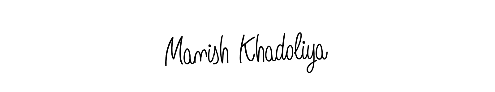 Manish Khadoliya stylish signature style. Best Handwritten Sign (Angelique-Rose-font-FFP) for my name. Handwritten Signature Collection Ideas for my name Manish Khadoliya. Manish Khadoliya signature style 5 images and pictures png