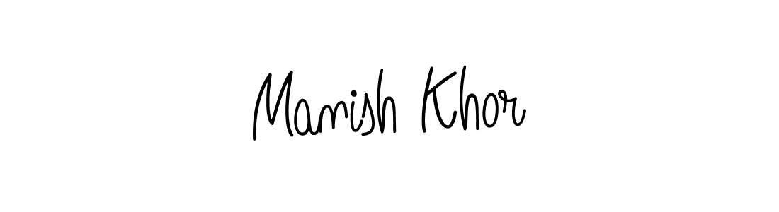 Design your own signature with our free online signature maker. With this signature software, you can create a handwritten (Angelique-Rose-font-FFP) signature for name Manish Khor. Manish Khor signature style 5 images and pictures png