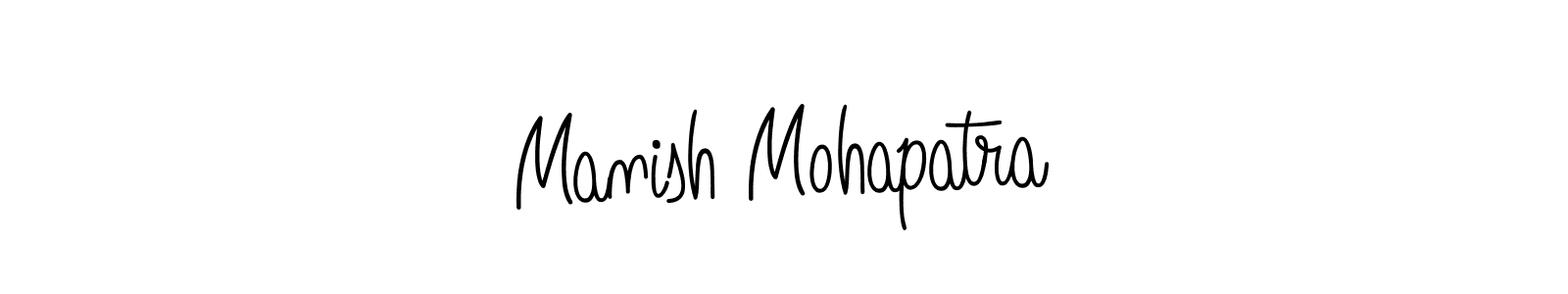 The best way (Angelique-Rose-font-FFP) to make a short signature is to pick only two or three words in your name. The name Manish Mohapatra include a total of six letters. For converting this name. Manish Mohapatra signature style 5 images and pictures png