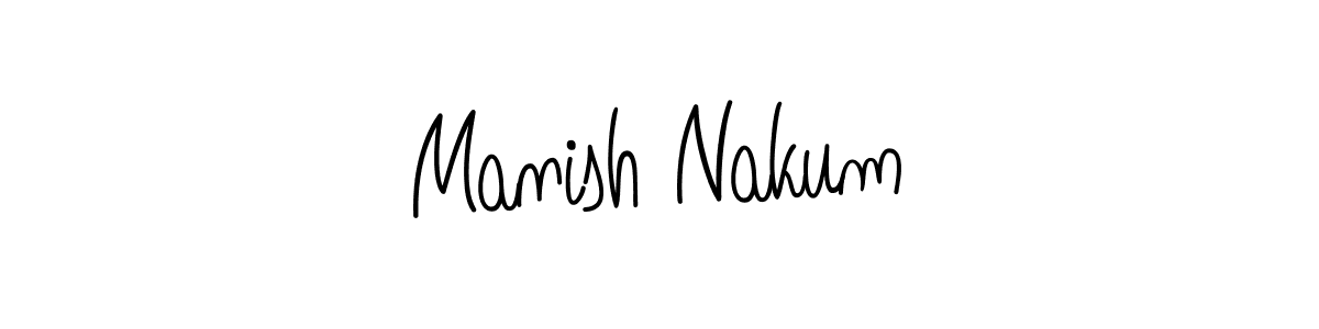 You should practise on your own different ways (Angelique-Rose-font-FFP) to write your name (Manish Nakum) in signature. don't let someone else do it for you. Manish Nakum signature style 5 images and pictures png