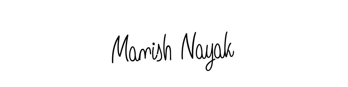 Use a signature maker to create a handwritten signature online. With this signature software, you can design (Angelique-Rose-font-FFP) your own signature for name Manish Nayak. Manish Nayak signature style 5 images and pictures png